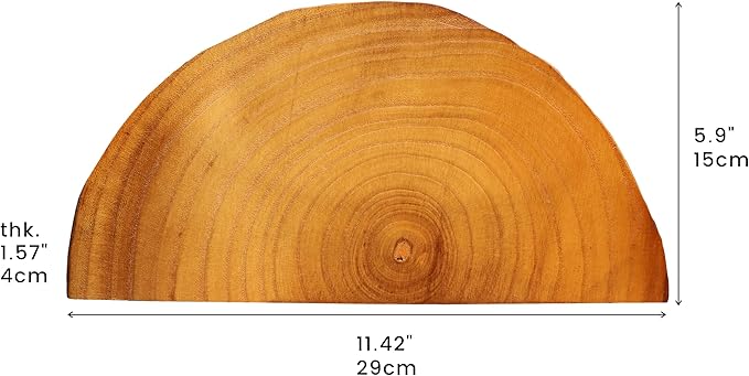 [PJ Collection] Small Live Edge Floating Wall Shelf with Paulownia Wood, Natural Wood Shelf, Floating Wall Shelf, Handcrafted Wall Shelf, Live Edge Wall Shelf