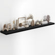Fun Memories 72 Inch Long Floating Shelves for Wall, 72x9.3 Large Floating Shelf for Bedroom, Kitchen, Bathroom, Wall Mounted Rustic Wood Shelves with Invisible Bracket for Books, Decor, Black