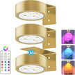 RGB Picture Light Battery Operated Painting Lights for Wall Wireless Magnetic Display Art Light with Remote Controls,Dimmable&Timer for Art Frame Artworking,3Pack Gold
