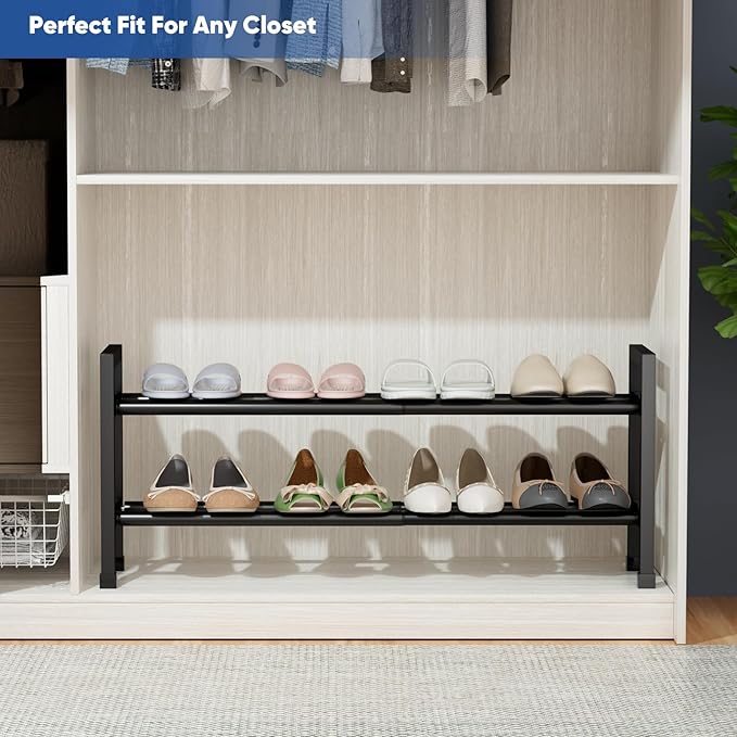 Abiglifty 2-Tier Expandable Shoe Rack,17