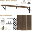 Forbena Floating Book Shelves for Wall Set of 3, 36 Inches Long Wall Bookshelf for Bedroom, Large Wood Heavy Duty Hanging Bookshelves for Books, Living Room Decor, Closet Storage (Rustic Brown)
