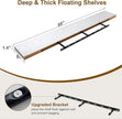 Fun Memories Deep White Floating Shelves, 8 Inch Deep Floating Shelf for Wall, Rustic White Wall Shelves 55 Inch Long, Large 55 x 8 Storage Shelves for Living Room, Bedroom, Kitchen