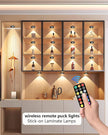 Puck Lights with Remote Control, 2000mAh Rechargeable Cabinet Light, Under Counter Tap Light Wireless, Display Cabinet, Shelf, Closet，Dimmable，Magnetic，Push Lights Battery Operated， (Black, 3 Pcs)