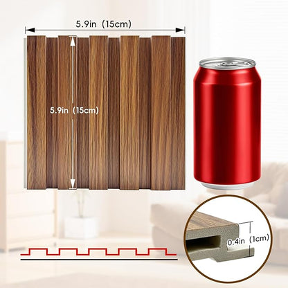 WPC Wainscoting Panels Slat 3D Fluted Panels Soundproof Wall Panels for Wall Decor Bedroom and TV Background (3 Color Samples, 5.9×6.1in (3 PCS)