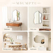 Irregular Wall Mirror Black Wave Shaped Metal Framed Wall Mirror for Bathroom Bedroom Entryway Living Room Wall Decor 24