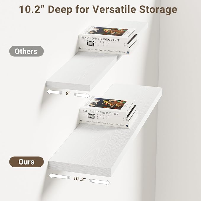 Vivelove 10 in Deep Floating Shelves for Wall, 30