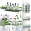 Shower Caddy Adhesive Shower Organizer 7-Pack, Rustproof Stainless Steel Bathroom Shelves, Large Capacity No-Drill Rack Storage Accessories with Soap Dish Toothbrush Holder Hooks