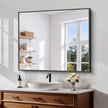 Koonmi Black Framed Bathroom Mirror - Shatterproof 30