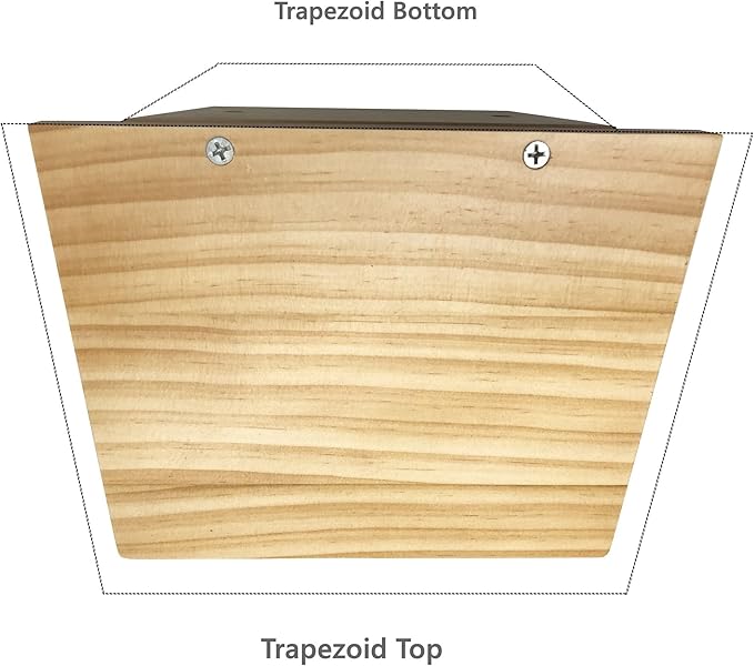 PHOENANCEE Small Floating Shelves,Trapezoid Wall Shelf for Speaker Table Lamp Plants Display,Decorative Wood Ledges Chic for Living Room,Bedroom,Kitchen,Office,Pine,8x6 Inch,2 Pack（Natural Wood）