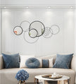 4 PCS Round Wall Mirror,Black Metal Framed Circle Mirror Set Modern Decorative Mirrors for Living Room Bedroom Entryway Bathroom 16x32 Inch Home Decor