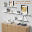 Forbena White Picture Ledge Shelf, Floating Shelves with Lip for Bedroom Books, Corner Nursery Book Shelves Wall Mounted for Small Spaces Office Baby Child Kids Room Art Decor (4-Pack, Real Wood)