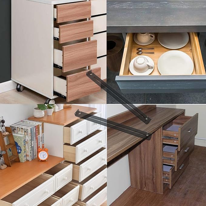 Drawer Repair Kit, Furniture Repair Accessory Bracket Middle Mount to Reinforce and Repair Breakage, for Wood/Particleboard/MDF Chest of Drawers - Screws Included