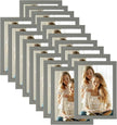 Hoikwo 18 Packs 5x7 Grey Multi Plastic Picture Frames Set with Plastic Cover for Family Photos, Artwork, Light Weight Set 5 by 7 Frames Pack for Wall Hanging and Table, Stylish Picture Frames