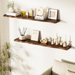 Floating Shelves for Wall Rustic Farmhouse 48 Inch Floating Shelf Bathroom Wooden Shelves for Wall Mounted Live Edge Pine Shelf with Unique Natural Grain for Living Room Bedroom Kitchen (Walnut)