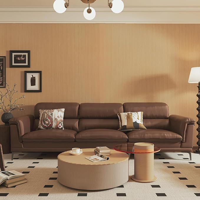 BOMENG Light Wood Contact Paper for Cabinets Wood Grain Vinyl Wrap Yellow Wood Wallpaper Peel and Stick Countertop Covers with Air Guide Slot Design 16"x 118" Brown Natural Wood Paper Sticker