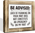 Office Decor: Be Advised Sign - Wooden Desk Sign, Cubicle Decor - Funny 5.9 * 5.9 inches