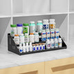 Spice Organizer, Spice Rack for Expandable 3-Tier, Spice Organization for Cabinet Expandable Width and Adjustable Height, Seasoning Organizer for Cabinet, Countertop, Pantry, Black