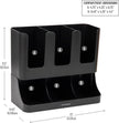 Mind Reader Cup and Condiment Station, Countertop Coffee Bar Organizer with 6 Compartments, Storage Caddy for Cups Lids and Packets, Plastic, Black