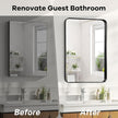 Black Mirror for Bathroom Wall - 26x38 Inch Bathroom Mirrors Over Sink with Rectangular Metal Frame, Black Vanity Rectangle Mirror for Restroom, Hallway, Home Office