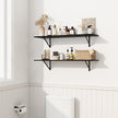 Fun Memories Deep Floating Shelves for Wall, 24W x 8D Wall Mounted Shelves Set of 2, Wide Display Ledge Shelf with Sturdy Metal Brackets for Living Room, Bathroom, Bedroom and Kitchen, Black