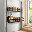 Uten Large Magnetic Spice Rack for Refrigerator, 2 Pack Enhanced Magnetic Shelves, Magnetic Shelf Moveable Fridge Organizer for Kitchen Holding Spices, Jars, Perfect Space Saver Storage Spice Rack