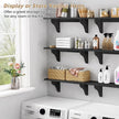 Forbena Wall Mounted Shelves for Bedroom 24 Inches Long, 8 Inch Deep Floating Shelves for Wall, Large Hanging Arched Shelf for Kids Bathroom Living Room Office Decor Plants Books (3-Pack, Black)