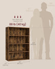 VASAGLE Custos Collection - Bookshelf, 4-Tier Bookcase, Book Shelf, Open Storage Shelf, 9.4 x 31.5 x 42.5 Inches, for Living Room, Home Office, Dining Room, Rustic Brown ULBC174K01