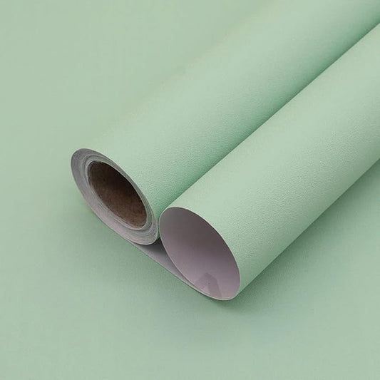 Yancorp 16"x120" Matte Green Contact Papaer Peel and Stick Wallpaper Vinyl Wrap Countertop Wallpapers Waterproof for Cabinets Drawers Bedroom Kitchen Self-Adhesive Wallpaper