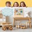Kids Bookshelf Storage 3-Tier, Book Case for Kids Rooms, Scalloped Wooden Montessori Bookcase for Toddlers & Baby, Small Nursery & Classroom Book Shelves, Solid Wood Organizer