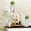 Crushed Diamond Mirrored Wall Decor Vase Crystal Silver Mirror Flower Vase Stunning Decorative Glass Hanging Planter for Home Decor Living Room Dining Room Bedroom Wall Decor.Can't Hold Water(2 Set)