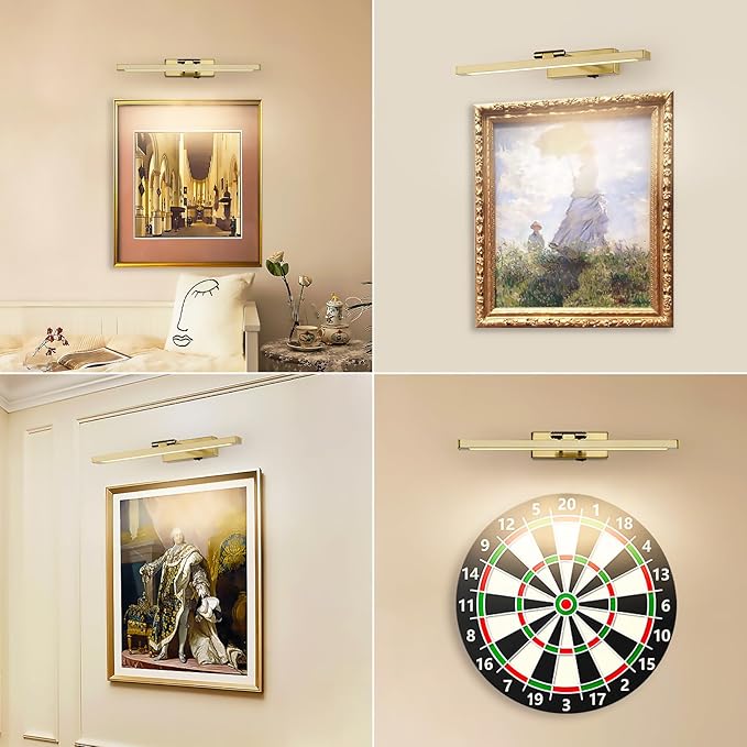 Wireless Picture Light Battery Operated with Remote LED Art Lights for Paintings Rechargeable Dimmable 15.7