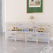 AWTATOS Shoe Rack, 8 Tier Shoe Storage Cabinet with Door, 32 Pair Shoe Organizer Shelves for Closet Hallway Bedroom Entryway, Transparent Twill