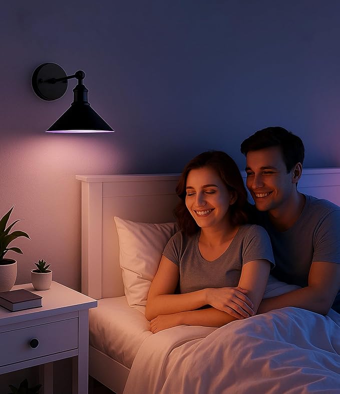 Rechargeable Battery Operated Wall Sconces Set of 2, RGB 15 Color Dimmable Wireless LED Wall Sconce, Includes Bulb and Remote Control, Suitable for Bedroom, Farmhouse, Gallery.