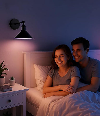 Rechargeable Battery Operated Wall Sconces Set of 2, RGB 15 Color Dimmable Wireless LED Wall Sconce, Includes Bulb and Remote Control, Suitable for Bedroom, Farmhouse, Gallery.