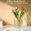 Puransen Clear Book Flower Vase - Floral Bookshelf Decor, Acrylic Flower Holder & Space-Saving Organizer, Modern Home Office/Study Desk Minimalist Aesthetic (Not Including Flowers)
