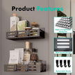 6 Pack Magnetic Spice Rack for Refrigerator Set, Black Magnetic Shelf and Fridge Kitchen Cabinet Organizers Storage Seasoning Organization Mini Shelves.