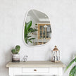 Irregular Wooden Framed Wall Mirror Modern Asymmetrical Unique Hanging Mirror Artistic Boho Mirror Decor Bathroom Vanity Bedroom Living Room Entryway Hallway 20