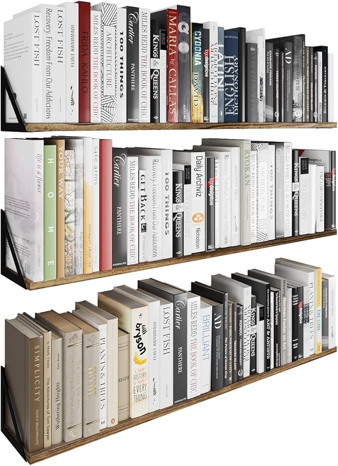 Wallniture Minori Wall Bookshelves for Living Room Decor, 36