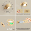 Koopala 2PACK LED Wall Lamps with Rechargeable Battery Operated, Wall Mounted Lights with 3 Brightness 3 Color Temp Removable Charging 360°Rotate Magnetic, Cordless Wall Sconces for Reading Bedside