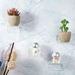 Yulejo 6 Pieces Acrylic Floating Shelves Set Acrylic Small Wall Shelf Wall Mounted Shelf Bathroom Drilling Organizer Adhesive Display Shelf for Bedroom Gaming Room Living Room Office