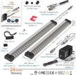 LED Under Cabinet Lighting Touch Under Cabinet Lights Built-in Adjustable Cable & External Cable 3 Panel Under Counter Lights for Kitchen 12W 1350Lm 3000K Warm White Closet Light for Timer