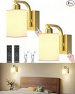 iThird Battery Operated Wall Sconces Set of 2: 6000mAh Rechargeable Wall Light with Touch and Remote, Wireless Wall Lamp for Bedroom, Gold Modern Cordless Wall Scones for Living Room Hallway Bathroom