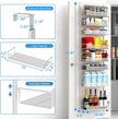 Over the Door Pantry Organizer, 8-Tier Over the Door Organizer with Adjustable Basket, Pantry Door Organization for Pantry Kitchen Storage Room Spice Rack, White