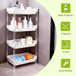 4-Tier Standing Shelf Unit with Drainage Baskets – Sturdy Bathroom & Shower Organizer, Over The Toilet Storage, Space-Saving Shelf for Bathroom Essentials, Towels, & Toiletries