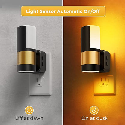 L LOHAS LED Night Lights Plug into Wall, Plug in Night Light, Soft White/Cool White/Amber, Dimmable Backlit Nightlight with Light Sensor, 180° Rotatable Nightlights Plug in Wall for Hallway, 1Pack
