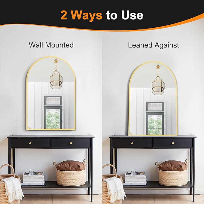 Delma Arched Bathroom Mirror, 24