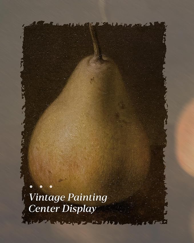 HUARCEY Gold Framed Vintage Wall Art for Living Room, Pear Fruits Painting Prints Shelf Decor for Kitchen, Aesthetic Bedroom Wall Art Decor, Christmas Gift for Friends or Family (Two Pears 12