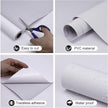 Amiya White Peel and Stick Wallpaper Solid Color Textured Contact Paper Pure White Self Adhesive Wallpaper Matte Removable Wall Paper Decorative Walls Decal Vinyl Roll A Set of15.7×480