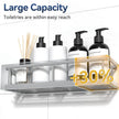 YASONIC Shower Caddy Adhesive, No Drill Bathroom Shower Organizers, with Removable Hooks and Soap Holder, Rust Proof Shower Shelves, Wall-Mounted Shower Holder, 3 Pack, Grey