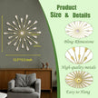 ZEXUIRU 3 Pack Gold Sunburst Wall Decor – Metal Crystal Wall Art with Sparkling Rhinestones, 14’’/18 Inch Starburst Wall Hanging Set for Living Room Bedroom Bathroom – Modern Bling Home Decorations
